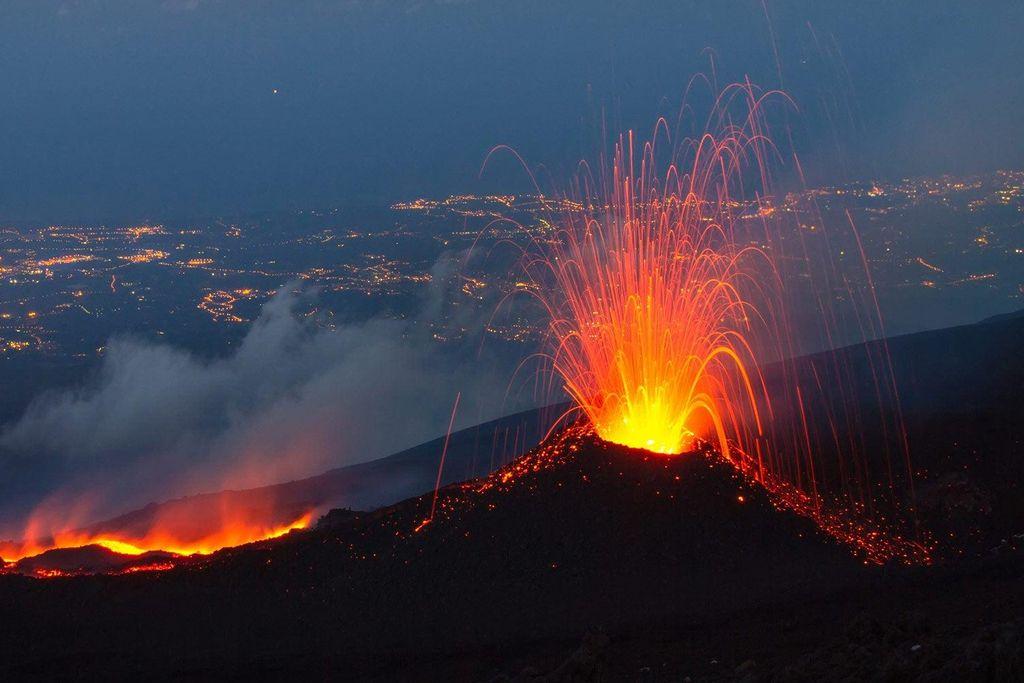 Etna, active volcanoes