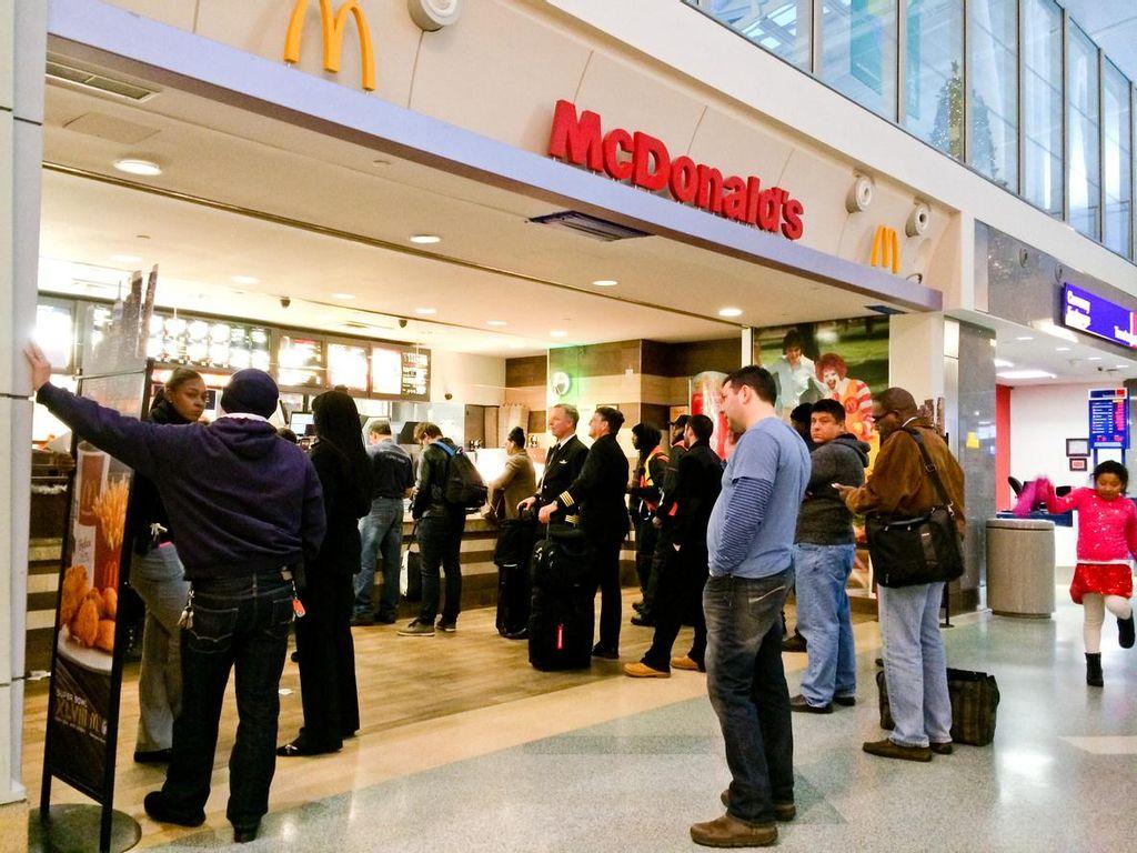 Fast food franchises are one of the most economical options for eating at the airport.
