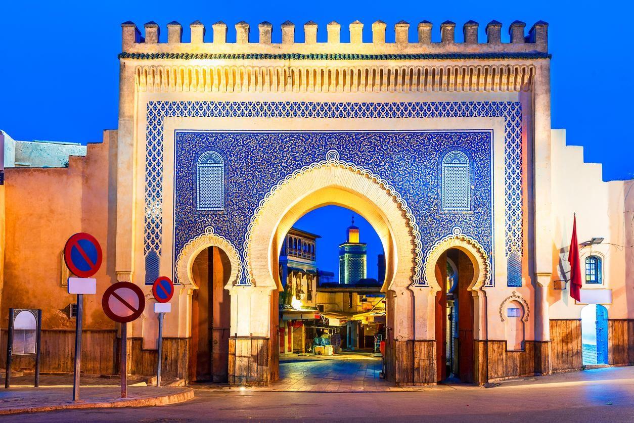 Bab Bou Jeloud, or the Blue Gate, is the entrance to Fez of Bali, the oldest walled area of Fez