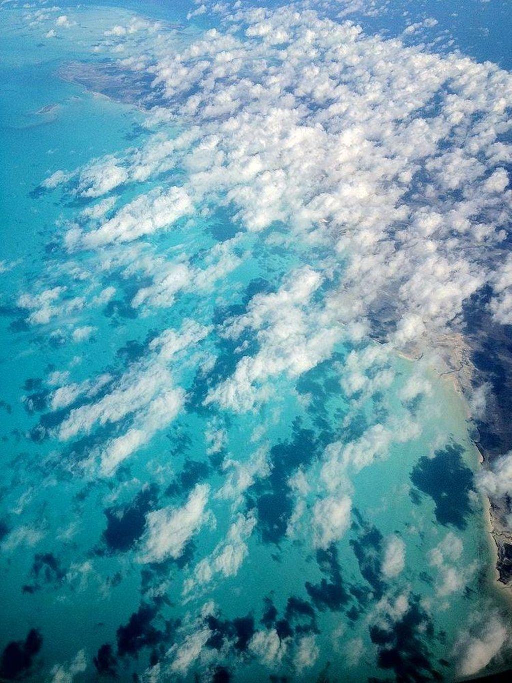 The waters of the Bermuda Triangle from a bird's eye view
