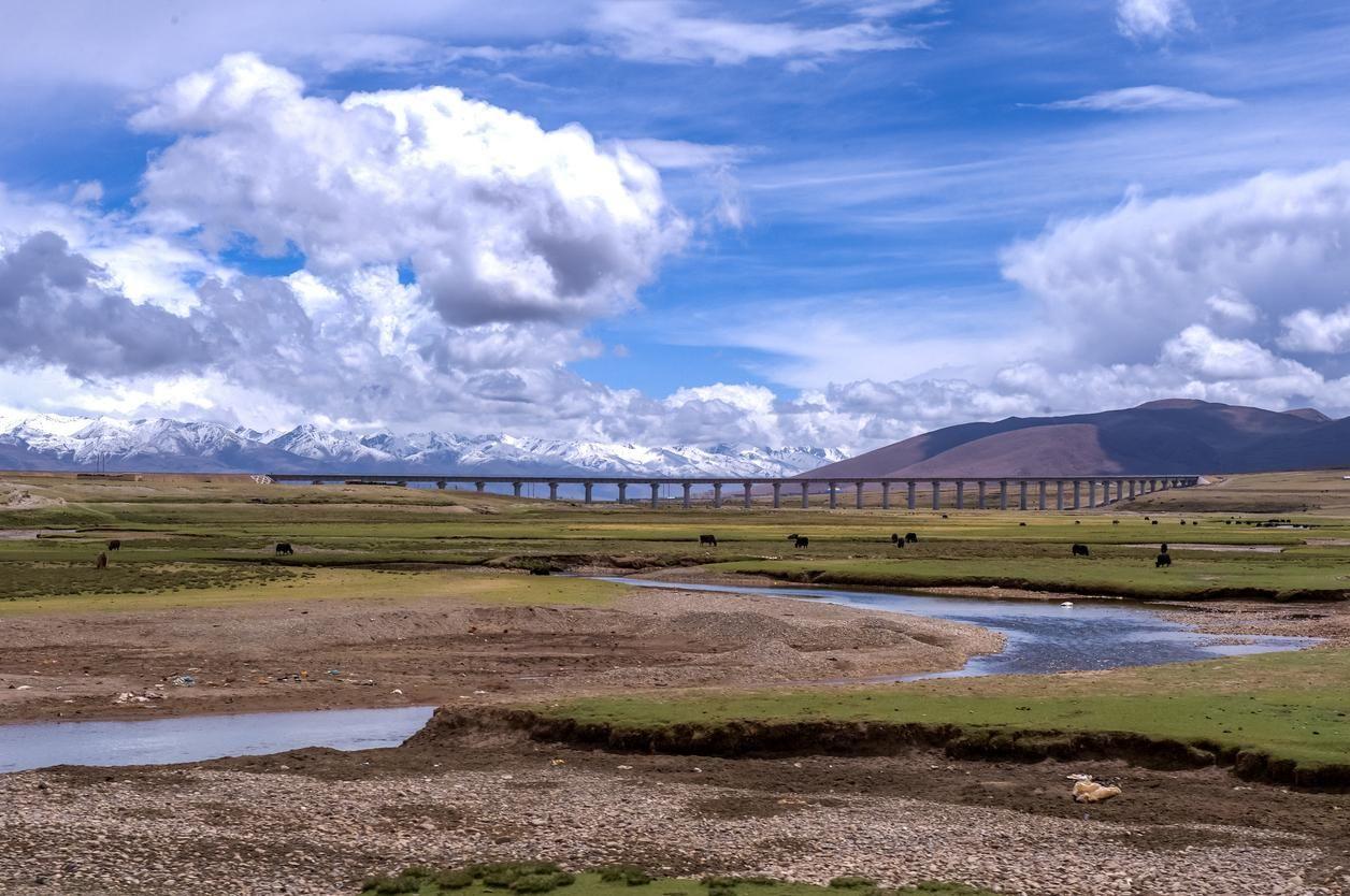 Rail bridge to Lhasa in Tibet, China