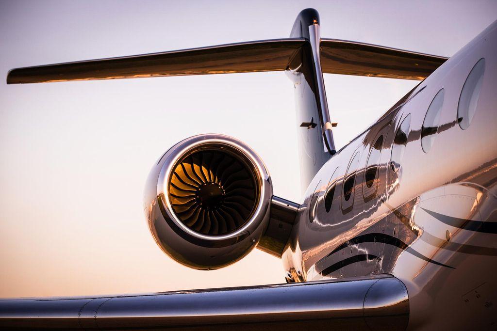 Exterior of a luxury private plane