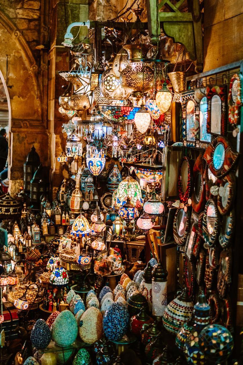 The colors illuminate the streets of the Bazaar.