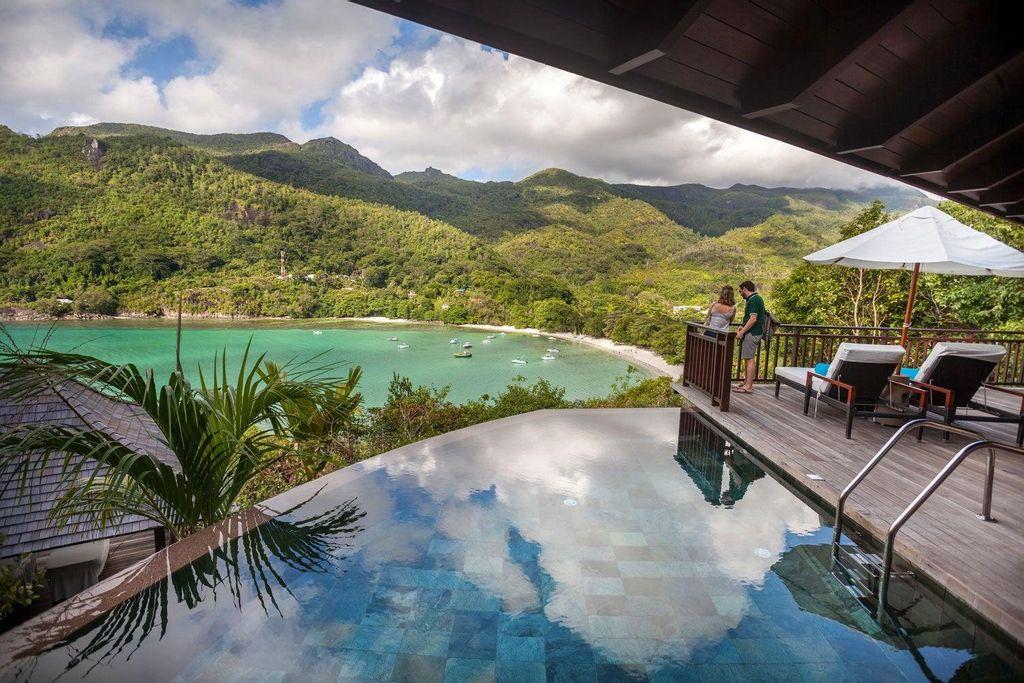 View from one of the villas on the hill of Constance Ephélia Resort, on Mahé Island