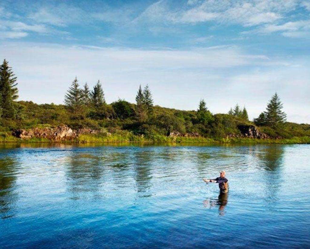 Fishing in Iceland in spring