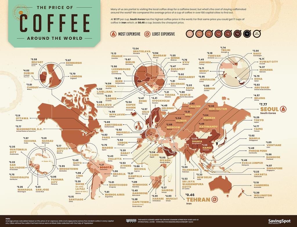 Coffee map, World