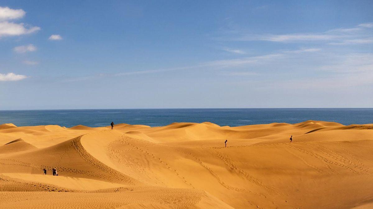 A beautiful beach... but it doesn't seem to convince this TikToker.